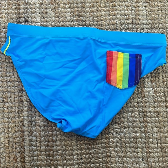 Brazilian Speedo Swim Briefs - blue and pride design - Brand New - Picture 3 of 3